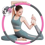 BLAIKOYI Hula Hoop Reifen, Hula Hoop Reifen Erwachsene für Fitness, 1,8 kg-3,5 kg Gewichtsverstellbarer, Rein Hoop für Erwachsene & Kinder zur Gewichtsabnahme und Massage (Grau Rosa)