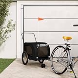Gecheer Fahrradanhänger Hunde Schwarz Oxford-Gewebe und Eisen Lastenanhänger Fahrrad Transportanhänger/ 94031