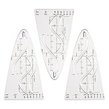 3 Stück Parabelschablone Mathe, Kurvenschablone, Glasklar Parabel Lineal, Normalparabel Schablone, Parabel Zeichenschablone, für Studenten, Büros und Designer Größenbestätigung