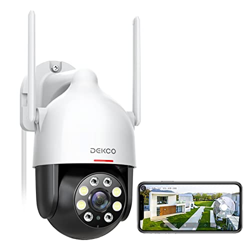 DEKCO 2K Überwachungskamera Aussen WLAN, 350°/90° Schwenkbar WLAN Kamera Outdoor, 3MP WiFi Kamera mit Automatische Verfolgung, 30m Nachtsicht in Farbe, 2-Wege Audio, IP66…