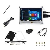 IBest 5 inch TFT LCD B Resistive Touch Display Screen 800x480 Monitor HDMI USB Interface with Bicolor Case for Raspberry Pi 3 Model B+ B A+ A, Beaglebone Black,PC Support Windows 10 IOT/10/8.1/8/7