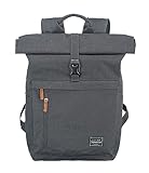 travelite Handgepäck Rucksack mit Laptop Fach 15,6 Zoll, Gepäck Serie BASICS Daypack Rollup: Praktischer Rucksack mit Rollup Funktion, 60 cm, 35 Liter, 800 Gramm