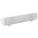 USB Soundbar, Wired Stereo Soundbar Musik-Player Bass Surround Soundbox 3,5 mm Eingang für Desktop/Laptop/TV/Smartphone/Tablet / MP3 / MP4(Weiß)