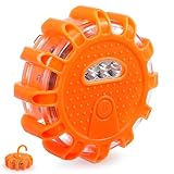 Tatxmalv Warnleuchte Auto, Wasserdicht Led Warnleuchte, Warnleuchte mit Magnet und Haken, Autowarnlichter mit 9 Blitzmodi für Auto, Schiff, Boot