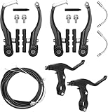 UOCAI Fahrrad Bremsen Set, Fahrradbremsen Set Aluminium V Brake Set, Bremsen Fahrrad Vorne Hinten für Shimano, Mountainbike V-Bremse Fahrrad Ersatz Set für Die Meisten Fahrräder Rennräder MTB BMX