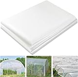 KAHEIGN 2 x 10m Polyethylenfolie Transparent Gewächshausfolie, Extra Dick Reißfest Gartenfolie aus Polyethylen, Klarsicht Folientunnel für Gartenarbeit Tomatenhaus Treibhaus Folie (250Mu / 1000G)