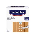 Hansaplast Classic Pflaster (5 m x 8 cm), zuschneidbare Wundpflaster mit extra starker Klebkraft, flexibles und atmungsaktives Verbandsmaterial