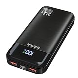 Power Bank 27.000mAh 22,5W Externer Handyakku PD20W Schnell Aufladende Powerbank USB C mit LED Display 3 Ausgängen & 2 Eingängen Tragbares Ladegerät (P38S-01)