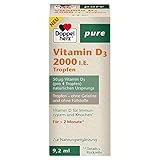 Doppelherz pure Vitamin D3 Tropfen – Vitamin D trägt zur normalen Funktion des Immunsystems bei – 9,2 ml