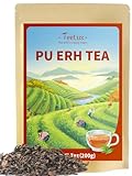 TeeLux Pu Erh Tee Lose 200g, Vegan, Weicher & Reicher Geschmack, Fermentations Pu Er Tee aus Yunnan, China, Natürlicher Puerh