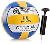 NAJATO Sports Volleyball – Beachvolleyball inkl. Ballpumpe – Langlebiger Volleyball für den Outdoor & Indoor Bereich
