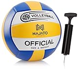 NAJATO Sports Volleyball – Beachvolleyball inkl. Ballpumpe – Langlebiger Volleyball für den Outdoor & Indoor Bereich