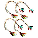 Cabilock 40Stücke Krokodilklemmen Mit Isolierten Prüfleitungen Flexible Kabel Für Digitale Tests Multimeter Messleitungen Für Elektroanwendungen Elektrische Prüfungen