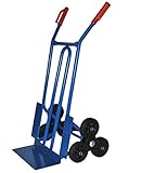 Trestles Profi Sackkarre Treppensteiger S01HS blau 250kg Sackkarren Sackkarre Vollgummireifen Sternräder Transportkarre Treppensackkarre Treppenkarre | Stahl | große Schaufel | Sicherheitsgriffe