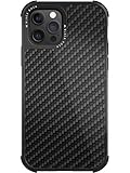 Black Rock - Hülle Robust Case Real Carbon passend für Apple iPhone 12/12 Pro I Karbon Handyhülle, Fiber Cover (Carbon Schwarz