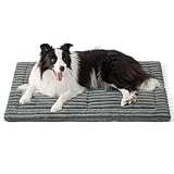 BEDSURE Hundematte für Große Hunde - 89x58 cm Hundekissen mit Rutschfester Unterseite, Waschbare Hundematratze für mittelgroße Große Hunde, grau