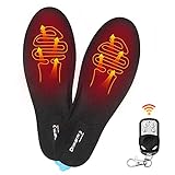 Dr.Warm Beheizbare Einlegesohlen Thermosohlen mit Intelligentem Drahtlose Fernbedienung, USB Wiederaufladbar Schuheinlagen für Skifahren Wandern Angeln Unisex (L 41-46 EU)