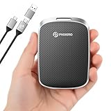 PHIXERO P5PLUS Portable SSD 1TB Up to 550MB/s, USB 3.2 Gen 2 External Solid State Drive，USB C to C&A for Smartphone，Tablet，PC，Labtop (Black)