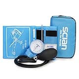 Scian Manuelle Blutdruckmessgerät– Aneroid Sphygmomanometer mit D-Ring, Universal-Manschette, 22-42 cm, Tragetasche für Krankenschwestern, Ärzte, Senioren, Erwachsene(Himmelblau）