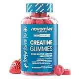 Kreatin Gummibärchen - 5000 mg Creatin Monohydrat pro Portion - Alternative zu Kreatin Monohydrat Kapseln & Kreatin Pulver - Für Körperliche Leistungsfähigkeit & Pre Workout - 90 Gummies - Novomins