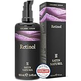 Retinol Serum 100ml - Retinol hochdosiert mit Hyaluron + BIO Aloe Vera + Niacinamide + Salicylsäure (BHA) - Falten Weg Soforteffekt, strahlende Haut - Für empfindliche Haut - Satin Naturel