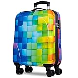NOWI Hartschalenkoffer klein 56cm – 36L Volumen – 8 Rollen 360° drehbar – Leichter ABS Koffer mit Zahlenschloss & Teleskopgestänge – Reisekoffer, Kabinentrolley, Handgepäckskoffer (M)