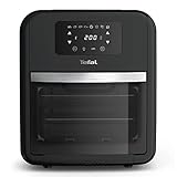 Tefal Easy Fry Oven & Grill 9-in-1 Heißluftfritteuse, 11 L für 6 Portionen, 7 Zubehörteile, 8 Programme, Online-Rezepte, gesunde Fritteuse ohne Öl, schnell & energiesparend, schwarz, FW5018