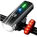 Fahrradlicht LED Set - USB Wiederaufladbare Fahrradlichter Fahrradlampe mit Automatischem Lichtsensor