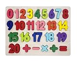KanCai Zahlen-Holzpuzzle Grosse Bunte Nummern 1-20 Holzspielzeug für Spielerisches Lernen von Zahlen Kinderpuzzle für Spiel Spaß
