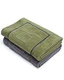 PETTOM 2 Stücke Hundehandtuch Extra Saugfähig 130 * 75cm, Handtuch Hund Mikrofaser mit Hand Taschen Schnell Trockend, Badehandtuch für Hunde und Katzen Große, Grau&Grün