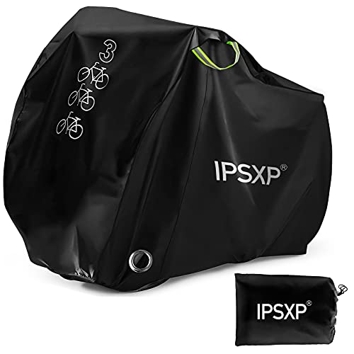 IPSXP Fahrradabdeckung Wasserdicht 210D Oxford-Gewebe Hochwertige Fahrradgarage Plane Wasserfest Fahrrad schutzhülle mit Beutel 208x112x110CM