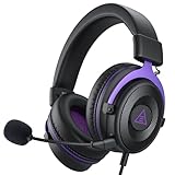 EKSA Gaming Headset, PC Headset mit Abnehmbar Mikrofon mit Geräuschunterdrückung, 3D Surround Sound Gaming Kopfhörer mit 3.5mm Kabel für Switch / PS4 / PS5 / Xbox One, Lila