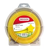 Oregon Yellow Star Trimmerfaden für Freischneider und Rasentrimmer, mit fünf Schneidkanten, Nylon in Profiqualität, kompatibel mit handelsüblichen Freischneidern, 2,7 mm - 92 m (‎69-432-Y)