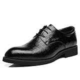 Kleid Oxford Schuhe für Männer Schnürung rund gebrannte Zehenschuhe Cowide Non Slip Low Block Heel Anti-Slip-Hochzeit