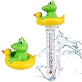 Pool Thermometer - Wasserthermometer Baby Poolthermometer Schwimmende Thermometer mit Schnur, Schwimmbecken Thermometer für Pool, Badewanne,Aquarien & Fischteiche, Schwimmbad und Teich(Frosh)…