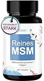 MSM Vegan 2000mg + 365 laborgeprüfte Tabletten [HOCHDOSIERT] Kompakteres MSM Pulver als bei Kapseln - Vegan und ohne Zusätze in Deutschland abgepackt