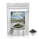 Spirulina Pulver Bio, Grüne Helfer, Greens Pulver Mikroalge voller Nährstoffe veganes Proteinpulver Vitamine, Lebensmittelfärbung für Smoothies Eis Torten,Wiederverschließbare Verpackung 100g