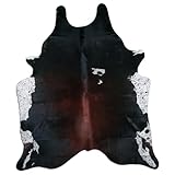 Livorio Premium Kuhfell Teppich - schwarz braun weiß - Tricolor - einmaliges Naturprodukt aus Südamerika | Rinderfell | Echtfell