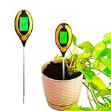 Generisch 4-in-1 Bodenuntersuchungsgerät, PH-Wert/Feuchtigkeit/Temperatur/Pflanzenlicht Präzise Messung mit LCD-Display