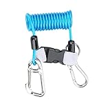 Tbest Riffhaken Tauchen Reef Hooks Scuba Diving Hook, Tauchen Reef Hook Doppelhaken Anti-verlorene Feder Coil Lanyard Safety Emergency Tool mit Schnellspanner(Blau)