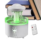 Jellyfish Aromatherapie-Diffusor, Öldiffusor, Regeneffekt-Luftbefeuchter, 7-farbige LED-Lichter, automatische Abschaltung, flüsterleise, für Schlafzimmer, Zuhause, 19,7 x 13,7 x 13,7 cm