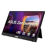 ASUS ZenScreen MB16ACV - 15,6 Zoll tragbarer USB Monitor - Full HD 1920x1080, Hybrid Typ-C, Autorotation, leichtes Design, Kickstand, Antibakteriell, Stativ Sockel - IPS Panel, 16:9, entspiegelt