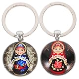VALICLUD 2 Stück Russische Nesting Doll Schlüsselanhänger Kompakt Langlebig Leichte Karikatur Schlüsselringe für Taschen Autoschlüssel Personalisierte Schmuckanhänger
