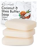 O Natural Festes Duschgel Naturkosmetic Dusch Seife Vegan Kokosnuß Feuchtigkeitsspendend Sheabutter Bar Soap für Trockene & Empfindliche Haut Körper Hand Gesicht Seife Shea Butter Männer Frauen 342g