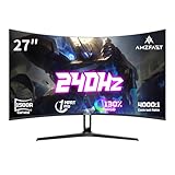 Amzfast Curved Gaming Monitor 27 Zoll, 240Hz(DP), FHD(1920x1080), sRGB 130%, DCI-P3 98%, VA Panel 1500R, 1ms(MPRT), Adaptive Sync, Eye-Care, VESA 100x100, HDMI 2.0/DP 1.4 mit DP-Kabel - AMZG27C1 Pro