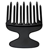 Lockenkamm 13x10.5cm für Naturlocken - Fingerstyler Kamm Mit Top-Griff, Spezialkamm für Locken, Afrokamm Afro Pick für Den Friseursalon zu Hause - Schwarz