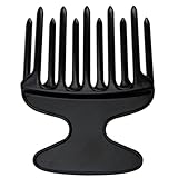 Lockenkamm,13X10.5cm Lockenkamm Naturlocken,Fingerstyler Kamm für Locken lockenkamm Fingerstyler Spezialkamm mit Top-Griff,Lockenkamm Kamm Afrokamm Afro Pick für Den Friseursalon zu Hause - Schwarz