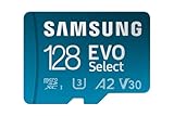 Samsung EVO Select (2024) microSD-Karte + SD-Adapter, 128 GB, Speicherkarte für Smartphone und Tablet, UHS-I U3, 4K UHD, Full HD, 160 MB/s Lesen, MB-ME128SA/EU