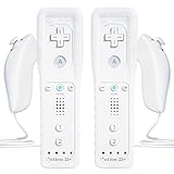 TechKen 2er Set Controller für Wii Remote Plus Controller Wii Fernbedienung mit Motion Plus und Wii Nunchuck Controller Wii Kontroller Wii Vernbedinung Ersatz für Wii/WiiU