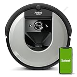 iRobot Roomba i7 (i7156) App-steuerbarer Saugroboter (Staubsauger Roboter), 2 Gummibürsten, Intelligente Kartierung, Sprachassistent-kompatibel, Reingt nach Objekten, Farbe: Light Silver